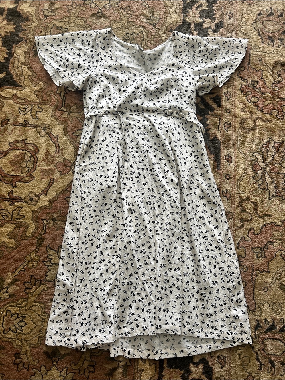 a new day Cream Floral Button-Front Midi Dress - Picture 2 of 3